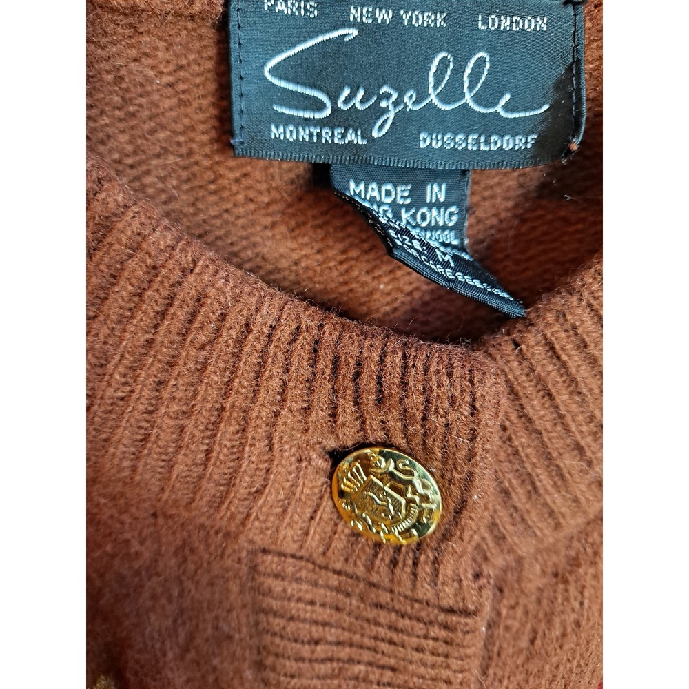 Suzelle Embellished Knit Cardigan Sweater  Angora Lambswool Blend Women's Medium - Picture 7 of 12